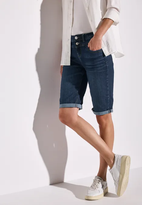 Bermuda Jeans dark indigo washed