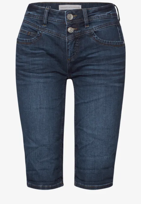 Bermuda Jeans dark indigo washed