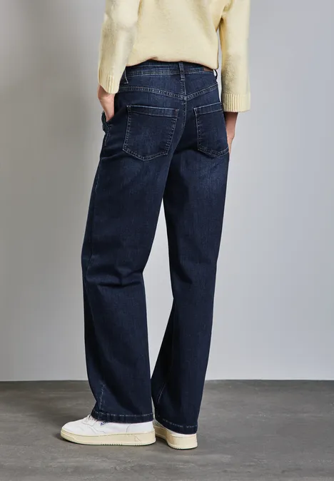 Jeans droits dark indigo washed