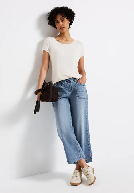 Culotte en jean light blue washed