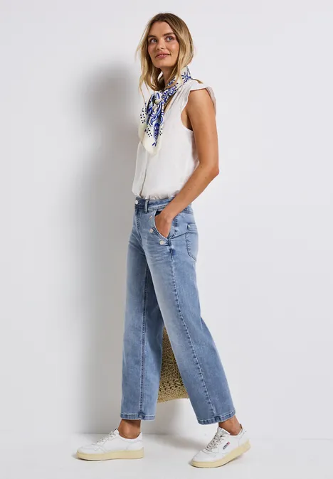Jeans avec détail de boutons light blue washed