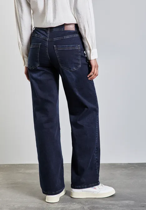 Wide Leg Jeans Deep blue washed