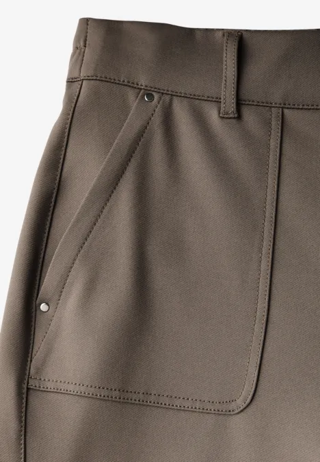 Pantalon cargo en sergé de jersey muddy brown