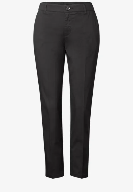 Zachte keperstof chino granite grey