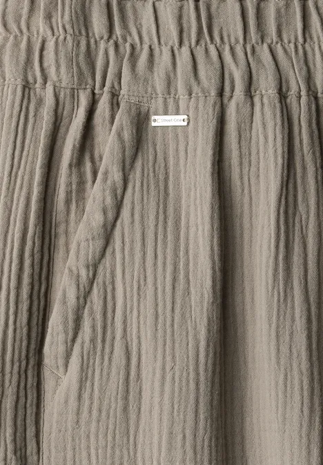 Wide Leg pantalon en mousseline de soie cool ivory