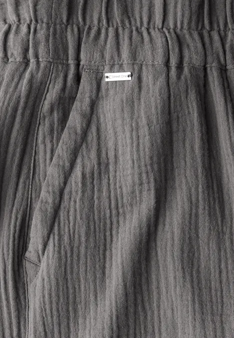 Wide Leg pantalon en mousseline de soie overcast grey