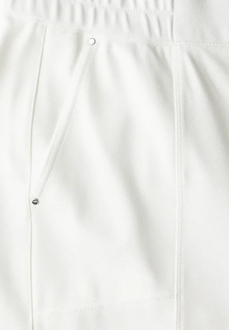 Pantalon droit 7/8 en sergé off white