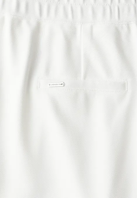 Pantalon droit 7/8 en sergé off white