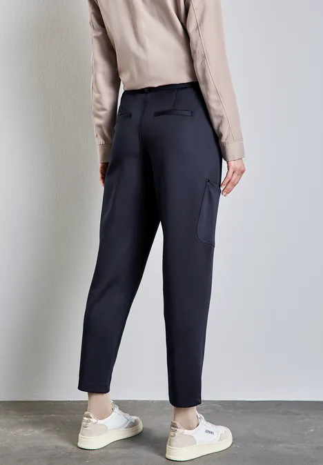 Pantalon cargo en sergé de jersey deep blue