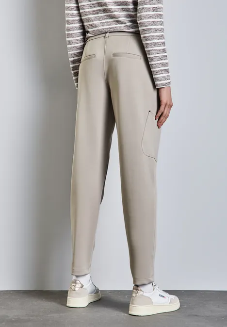 Pantalon cargo en sergé de jersey stone beige