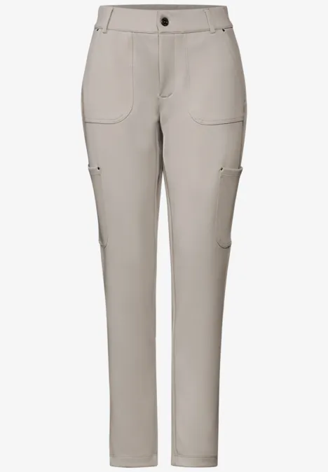 Pantalon cargo en sergé de jersey stone beige