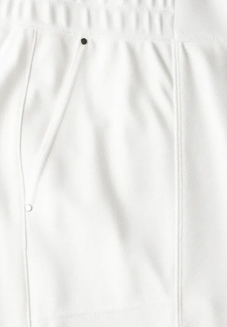 Twill broek met rechte pijpen off white