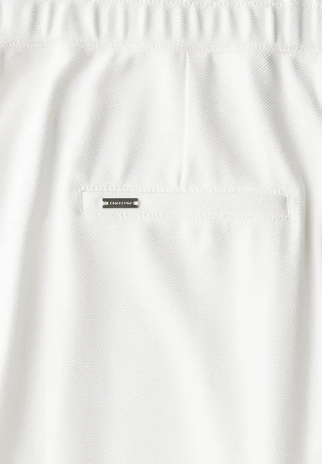Twill broek met rechte pijpen off white