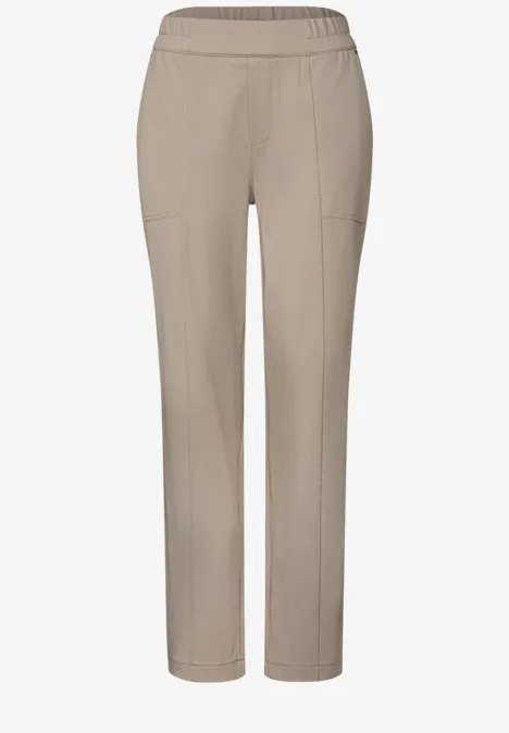 Pantalon en sergé Straight Legs buff grey