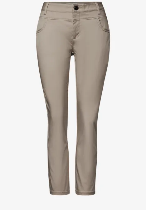 Pantalon en satin 7/8 cool ivory