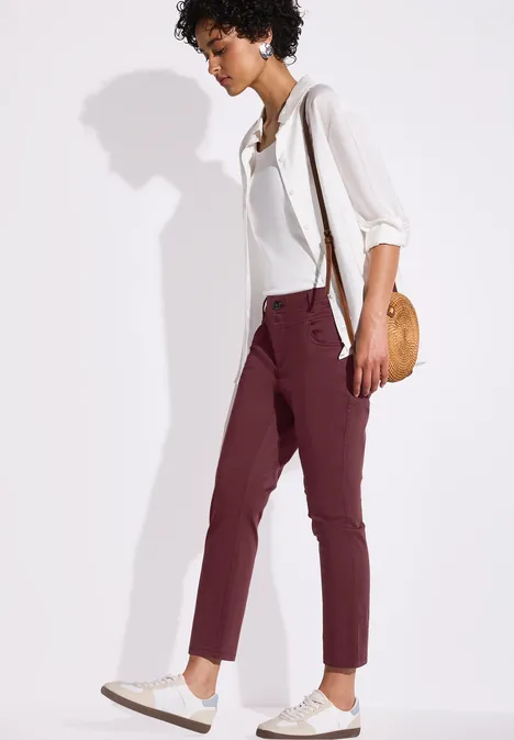 7/8-Satinhose dark cherry red