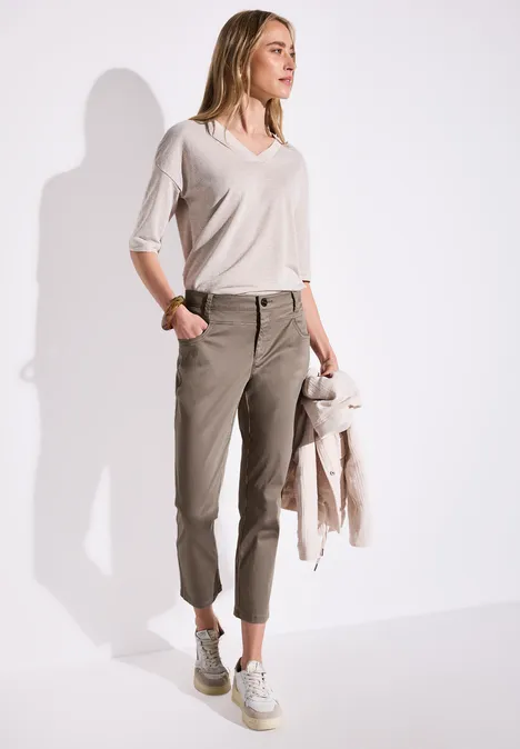 7/8-Satinhose stone brown