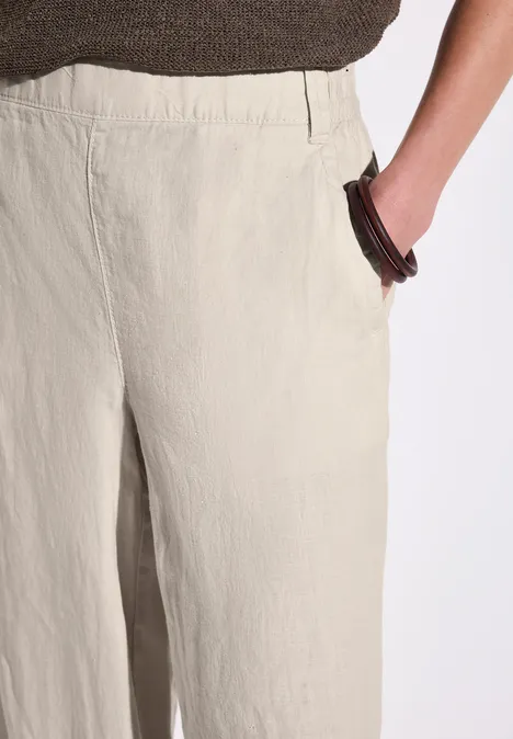Wide Leg Leinenhose moonstone sand