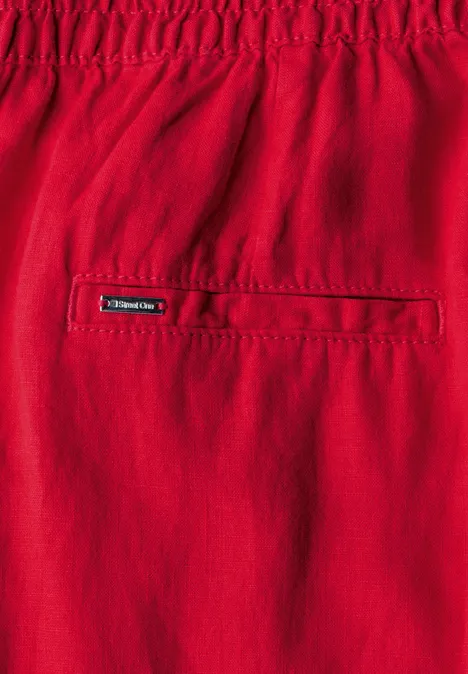 Wide Leg Leinenhose glory red