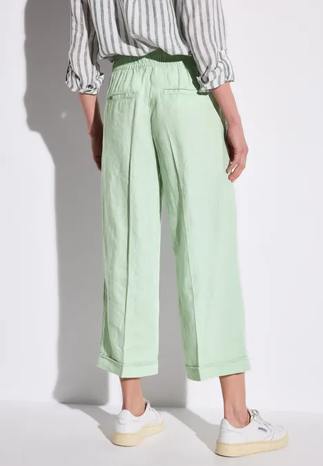 Leinen Culotte soft jade green