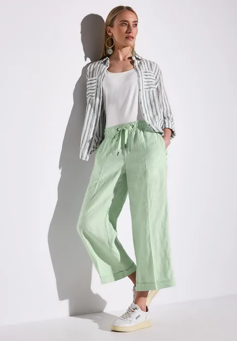 Leinen Culotte soft jade green