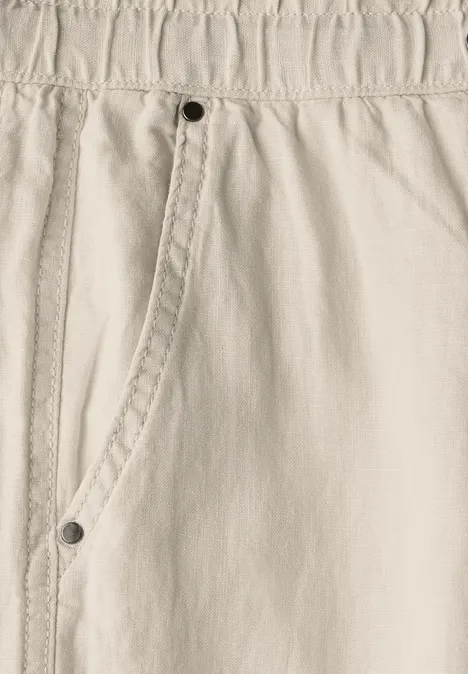 Leinenhose im Cargo-Look moonstone sand