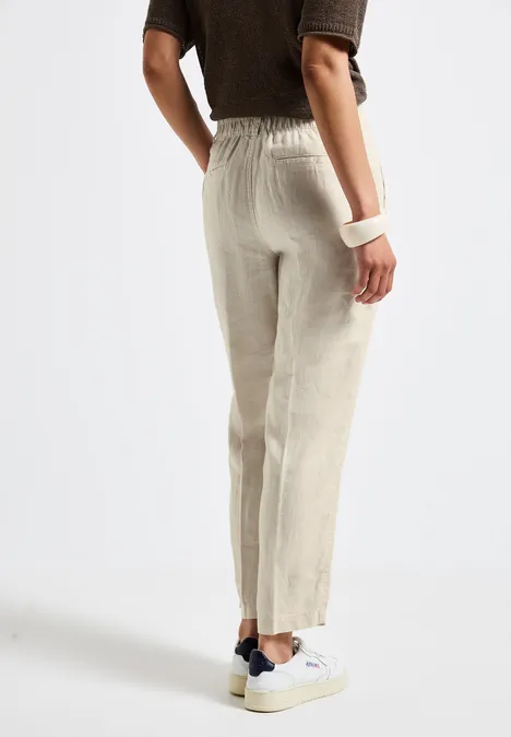 Leinen-Chino im Casual Fit moonstone sand
