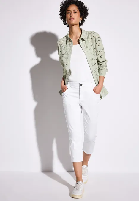 Satin 3/4-Hose White