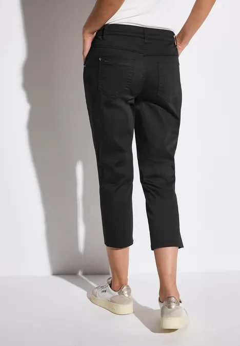 Satin 3/4-Hose Black