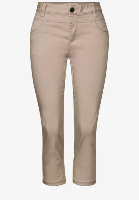 Satin 3/4-Hose safari beige