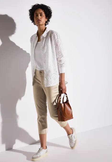 Satin 3/4-Hose safari beige