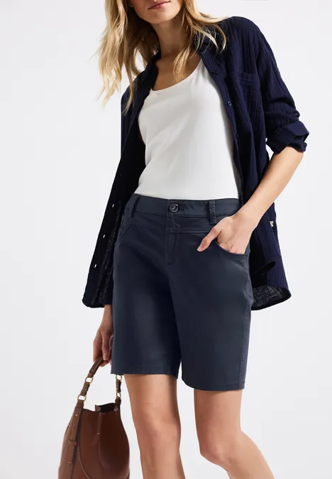 Satin Bermuda deep blue