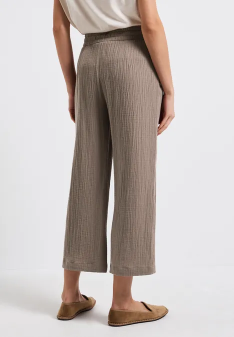 Musselin Wide Leg Hose fresh earth