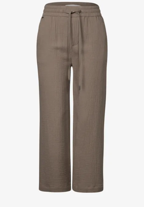 Musselin Wide Leg Hose fresh earth