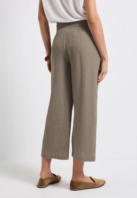 Musselin Wide Leg Hose cool ivory