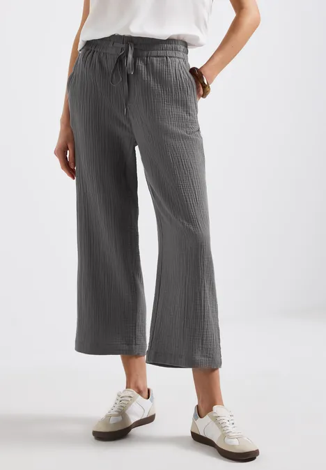 Musselin Wide Leg Hose overcast grey