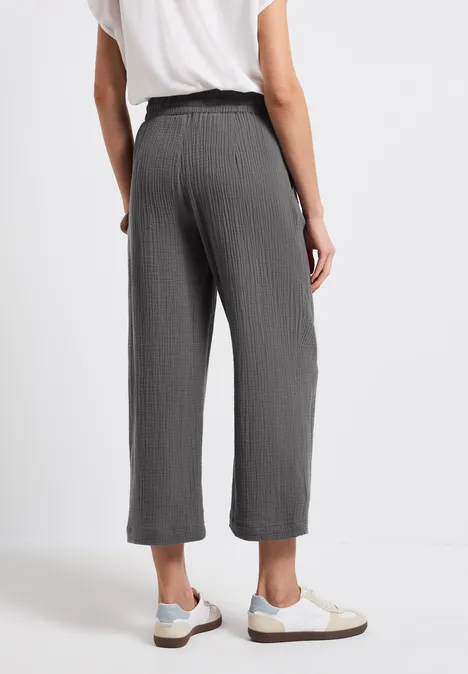 Musselin Wide Leg Hose overcast grey
