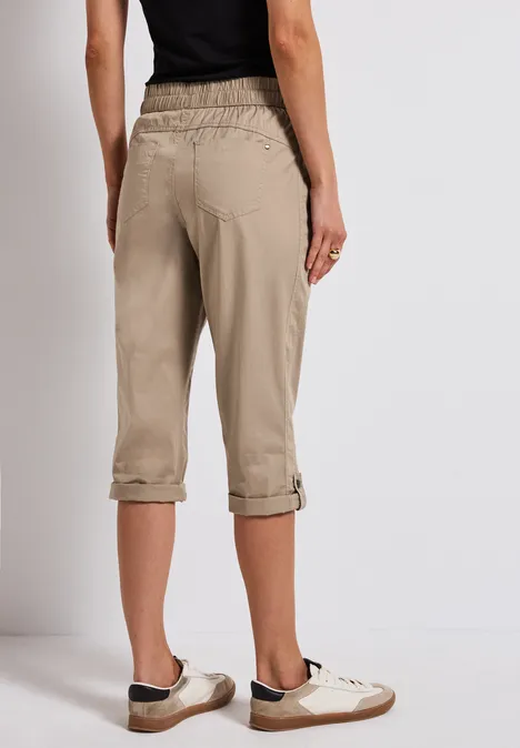 3/4-Hose mit Turn-Up safari beige