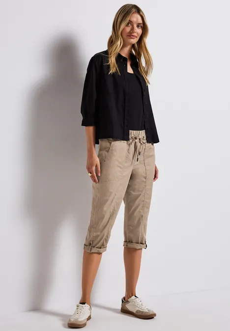 3/4-Hose mit Turn-Up safari beige