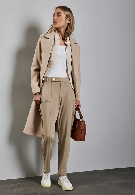 Hose im Casual Fit safari beige