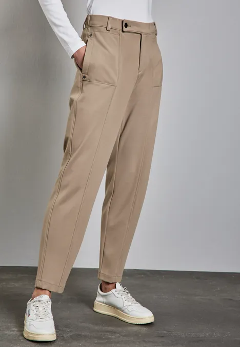 Hose im Casual Fit safari beige