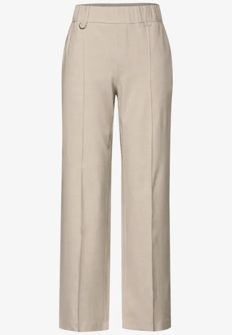 Straight Leg Melange-Hose sheer beige mel.