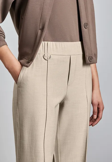 Straight Leg Melange-Hose sheer beige mel.