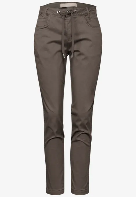Hose mit Tape-Details muddy brown