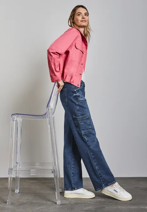 Jeans im Cargo Look Medium Blue Washed Jeans im Cargo Look Medium Blue Washed