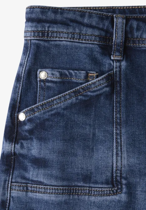Jeans im Cargo Look Medium Blue Washed Jeans im Cargo Look Medium Blue Washed