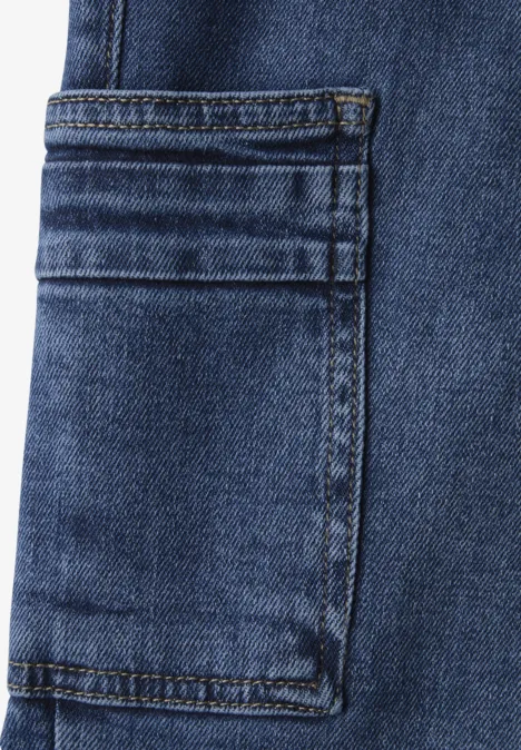 Jeans im Cargo Look Medium Blue Washed Jeans im Cargo Look Medium Blue Washed