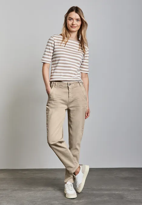 Jeans im Casual Fit Beige Washed