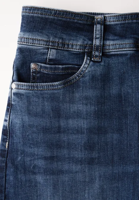 Wide Leg Jeans Medium Blue Soft washed