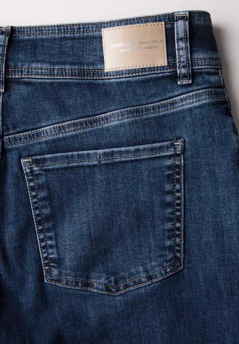 Wide Leg Jeans Medium Blue Soft washed